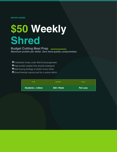$50 Weekly Shred — Budget Cutting Meal Prep