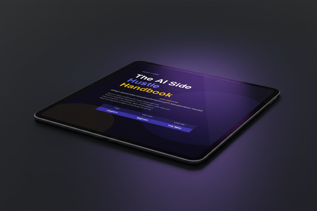 AI Side Hustle Handbook — iPad Mockup