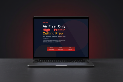 Air Fryer Cutting Prep — MacBook Mockup