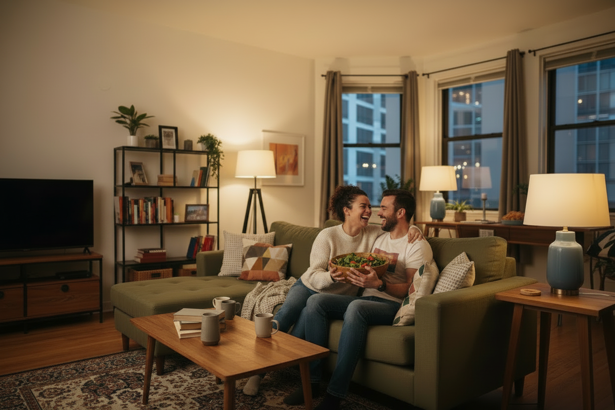 Couple on sofa