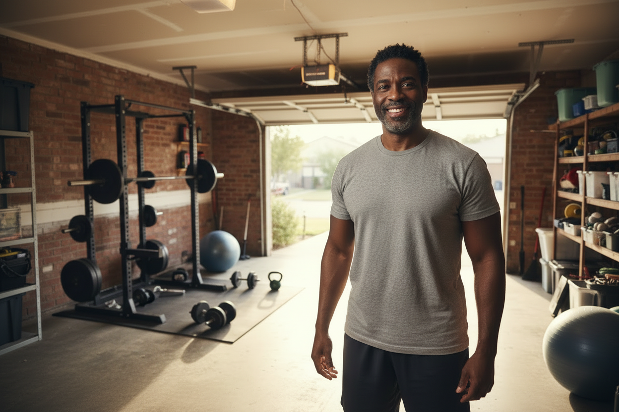 Garage gym man - wide